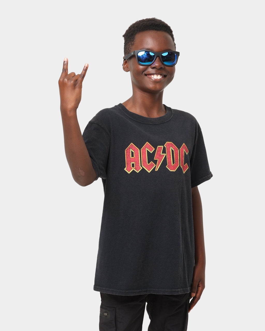 AC/DC ACDC Kid's Logo Vintage T-Shirt Black