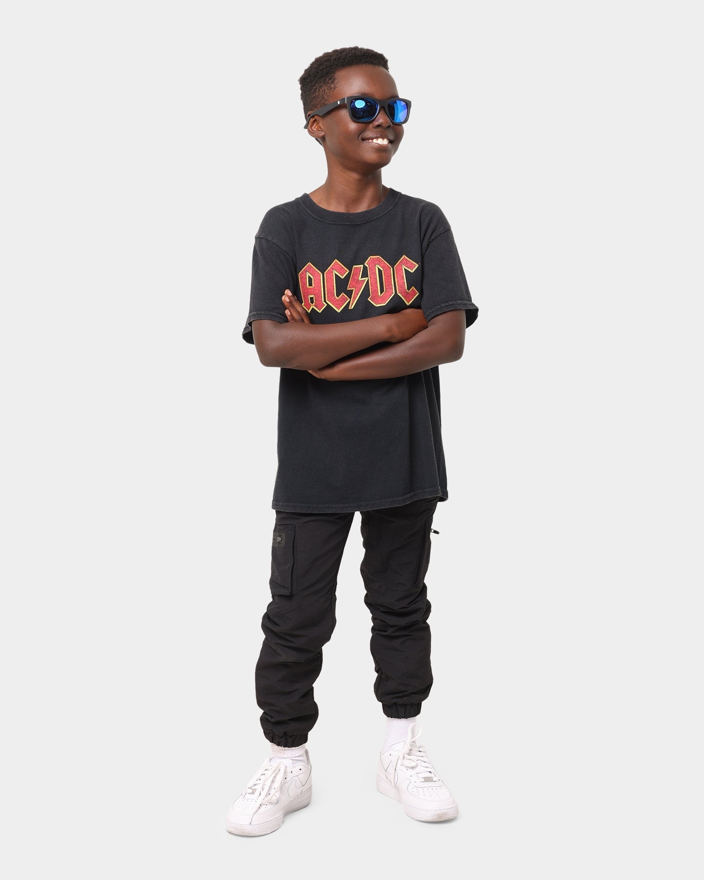 AC/DC ACDC Kid's Logo Vintage T-Shirt Black