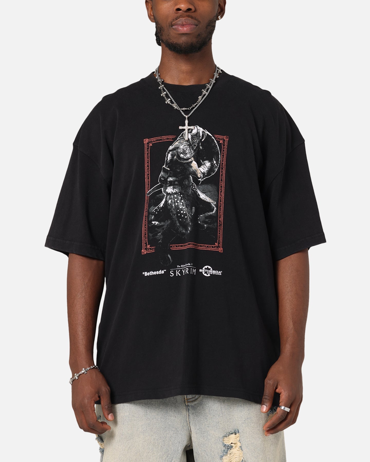73 Studio X The Elder Scrolls V: Skyrim Aludin Vintage T-Shirt Black Acidwash