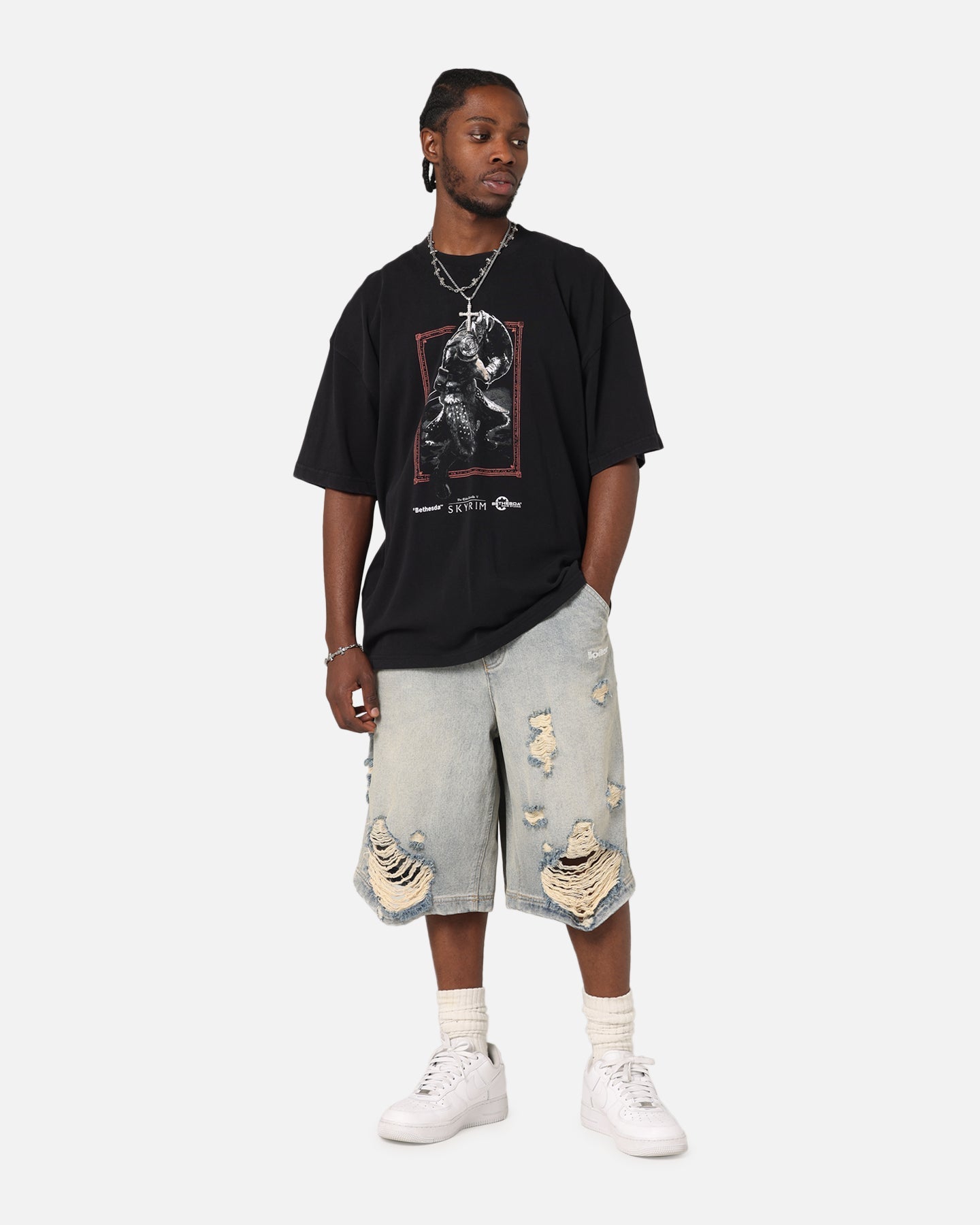 73 Studio X The Elder Scrolls V: Skyrim Aludin Vintage T-Shirt Black Acidwash