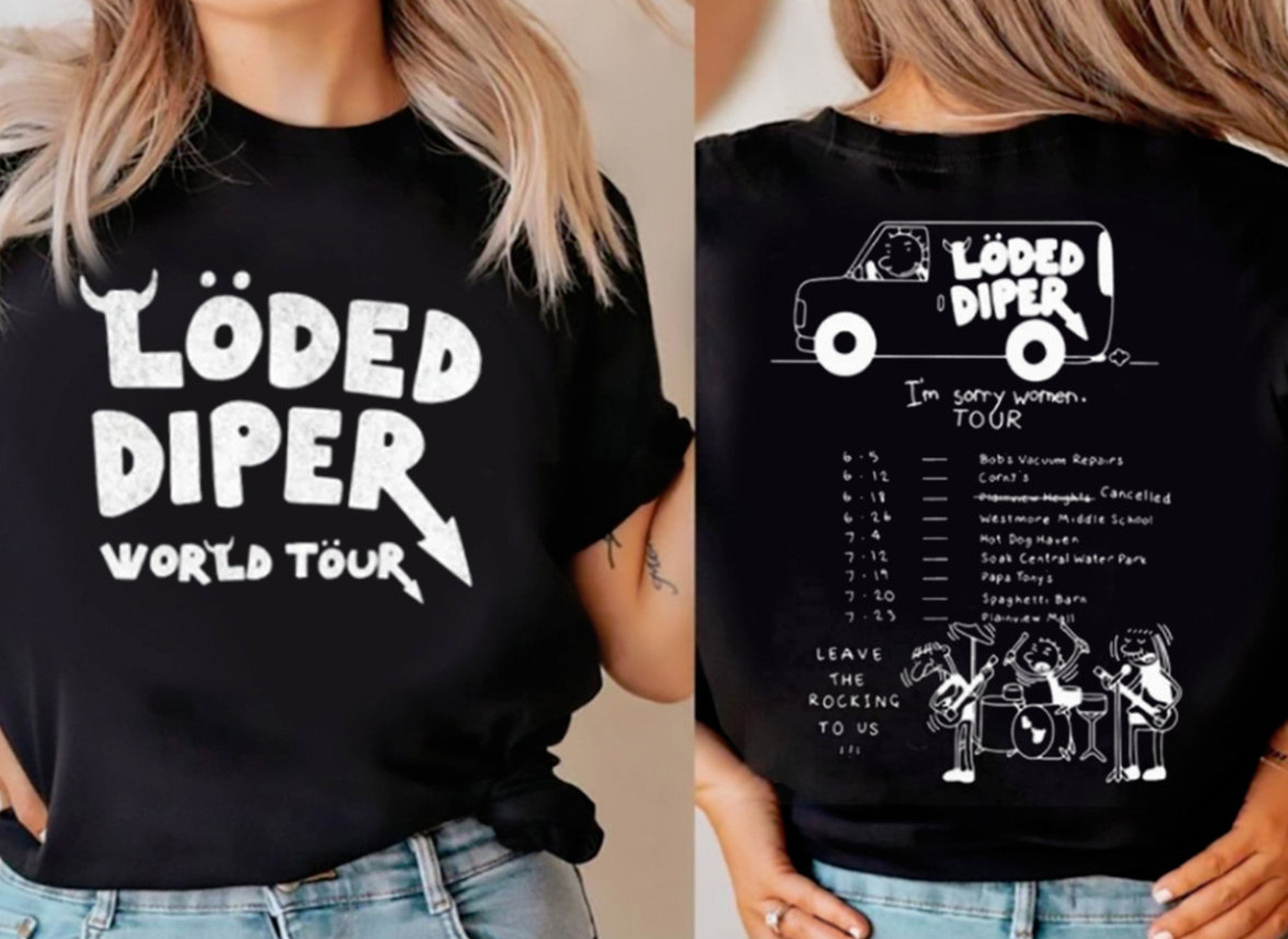 2022 Loded Diper Tour Premium T-shirt Printed 2 Sides,Loded Diper TShirt, Diary Of A Wimpy Kid Tee, Rodrick Heffley Shirt