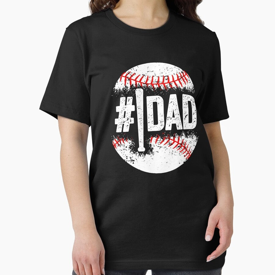 #1 Dad Baseball Number One Daddy Son Baseball Father's Day Essential T-Shirt