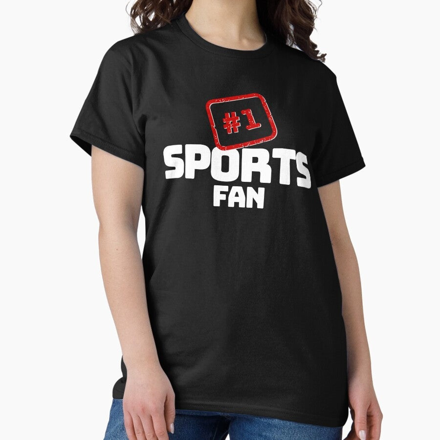 #1 Sports Fan, White Classic T-Shirt