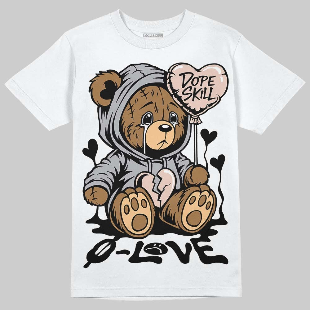 1130 Oyster Grey DopeSkill T-Shirt Broken Bear Graphic