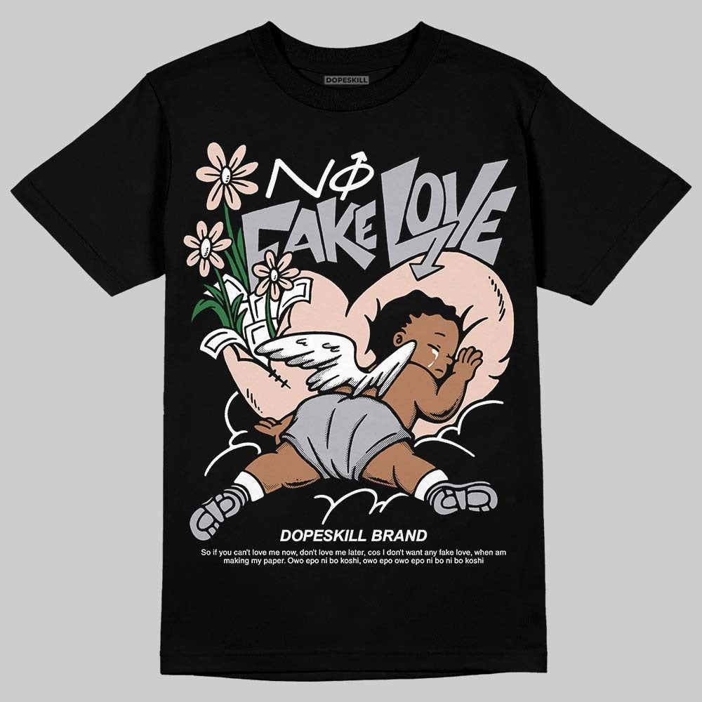 1130 Oyster Grey DopeSkill T-Shirt No Fake Love Graphic