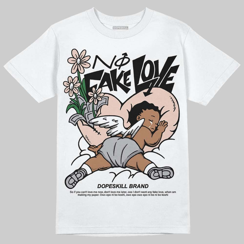 1130 Oyster Grey DopeSkill T-Shirt No Fake Love Graphic