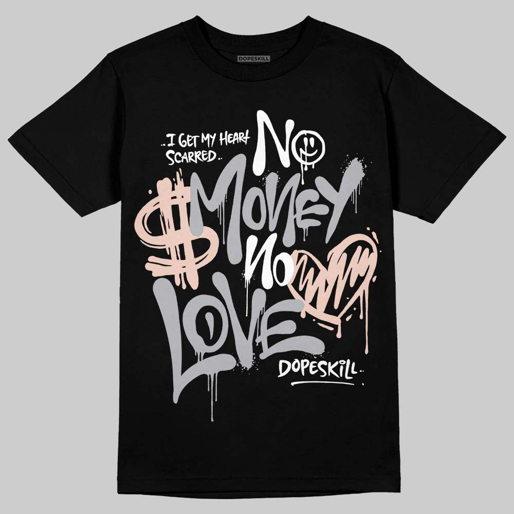 1130 Oyster Grey DopeSkill T-Shirt No Money No Love Typo Graphic