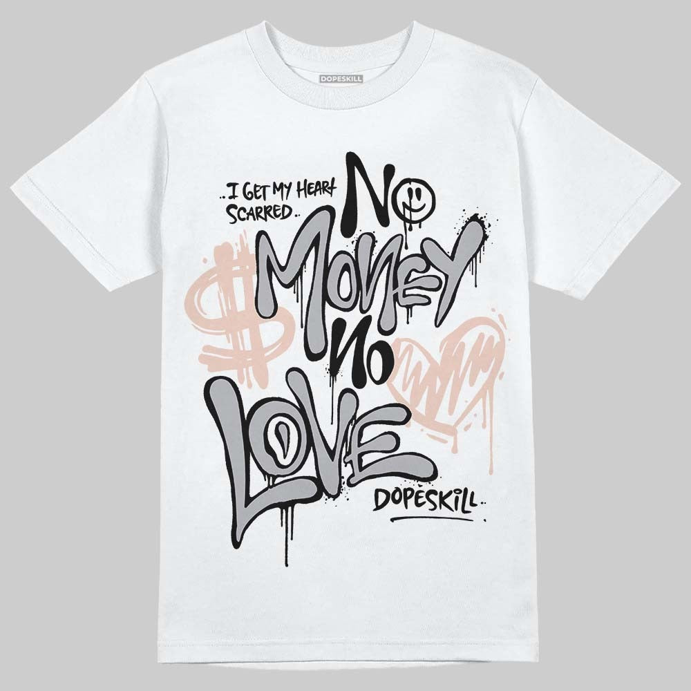 1130 Oyster Grey DopeSkill T-Shirt No Money No Love Typo Graphic