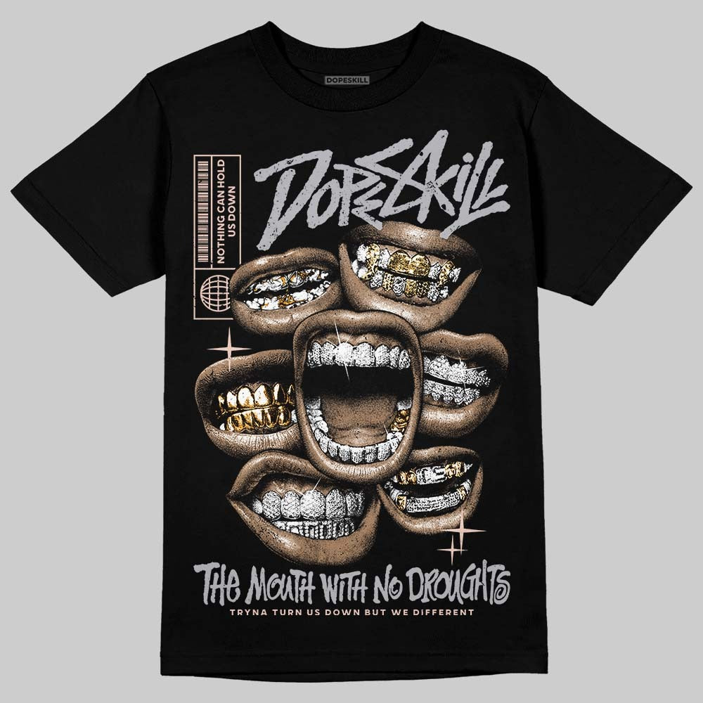 1130 Oyster Grey DopeSkill T-Shirt The Mouth With No Droughts Graphic