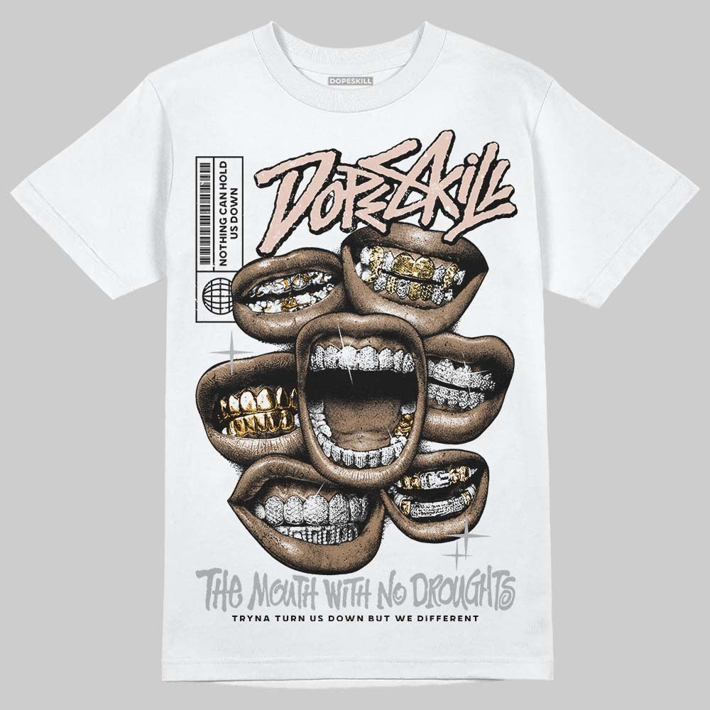 1130 Oyster Grey DopeSkill T-Shirt The Mouth With No Droughts Graphic