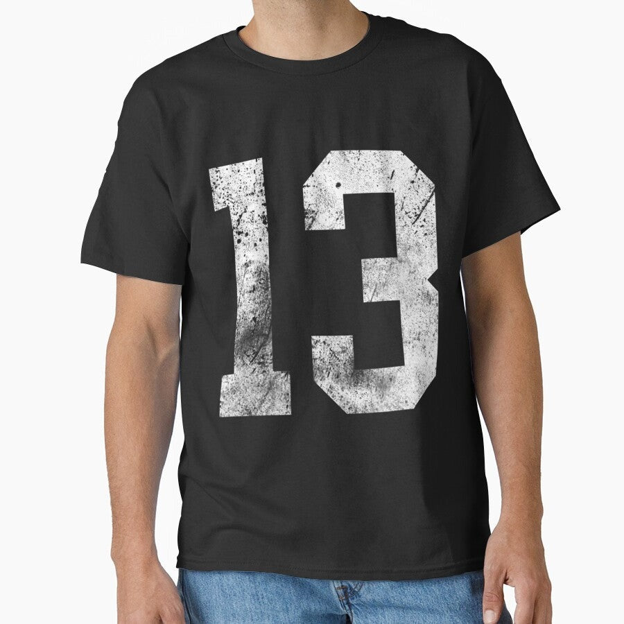 13 Cool Distressed Birthday Lucky Number Player 13th Classic T-Shirt