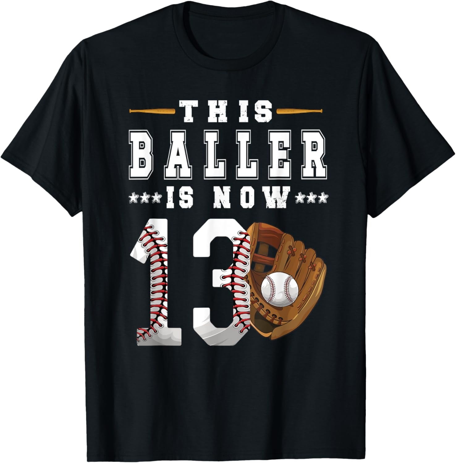 13th Birthday Baseball Boy Thirteen Year Old Baseball Player