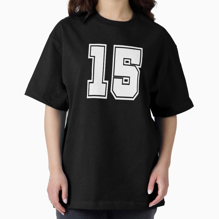 15 shirt number college style football soccer number Oversized T-Shirt