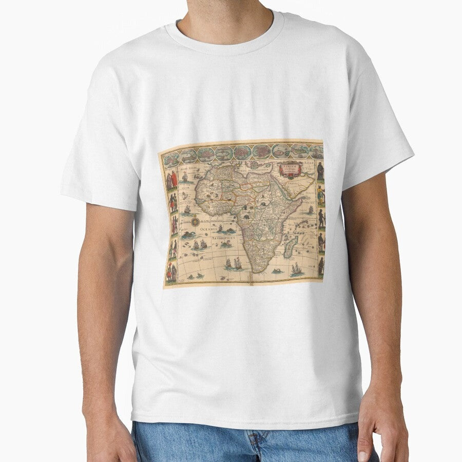 1571 1638 Africae Nova Descriptio Map Of Africa And African Tribes And Nations By Willem Janszoon Blaeu Classic T Shirt