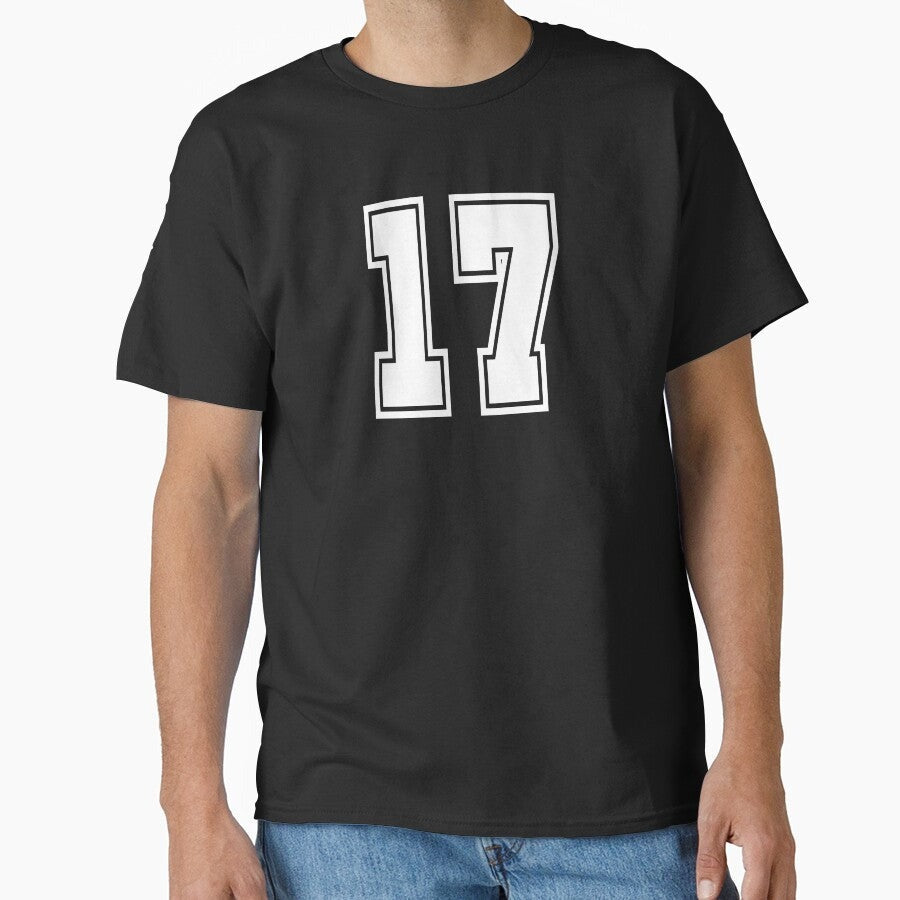 17 shirt number college style football soccer number Classic T-Shirt