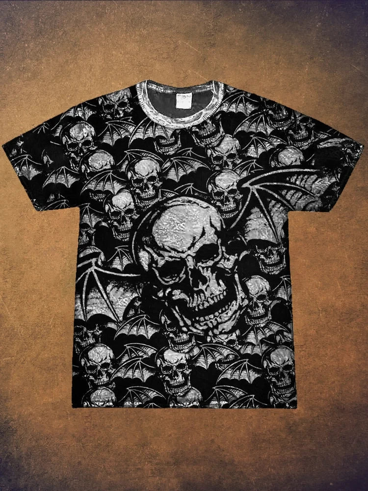 Avenged Sevenfold Merch Bat Skulls T-Shirt Best Father's Day Gifts For Music Fans Gift for Dad
