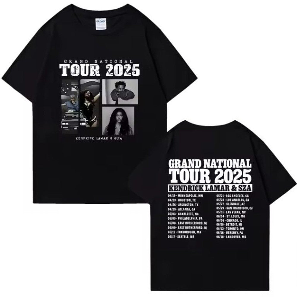 Kendrick And SZA Merch Kendrick Lamar And SZA Grand National Tour 2025 T-Shirt Music Fans Gifts