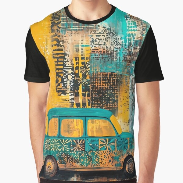 1754 Funky Vintage Car Graphic T Shirt