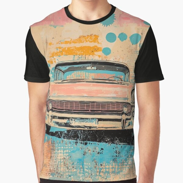 1755 Funky Vintage Car Graphic T Shirt