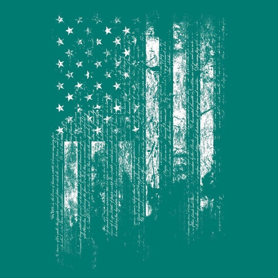 1776 Flag Pocket Tee - Heather Aqua