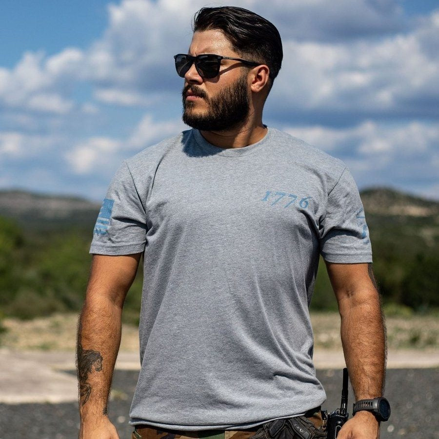 1776 Flag T-Shirt - Dark Heather Gray