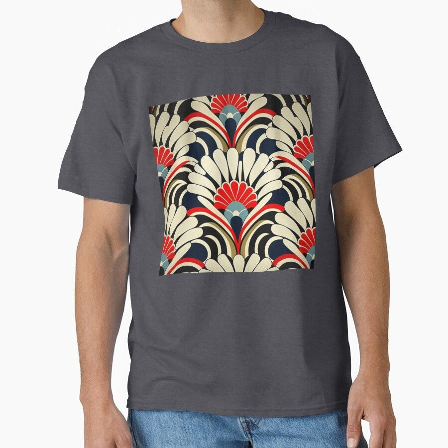 1970s Flower Pattern | Abstract Flowers | White and Red Flowers | Flower Power | 1970s flower pattern | high resolution Classic T-Shirt