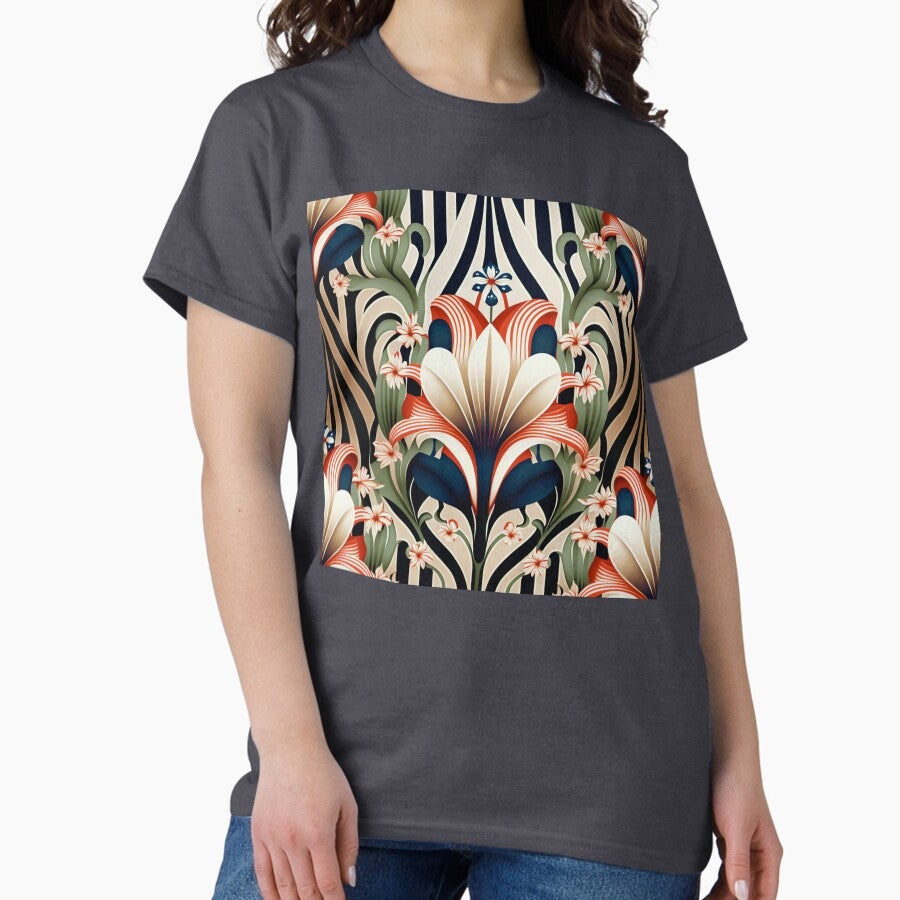 1970s Flower Pattern | Abstract Flowers| Nature Pattern | Flower Home Decor | 1960s flower pattern | high resolution Classic T-Shirt