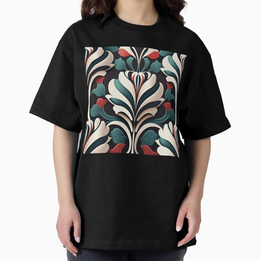 1970s Tulip Pattern | Abstract Flowers | Nature Pattern | Flower Home Decor | 1960s flower pattern | high resolution Oversized T-Shirt