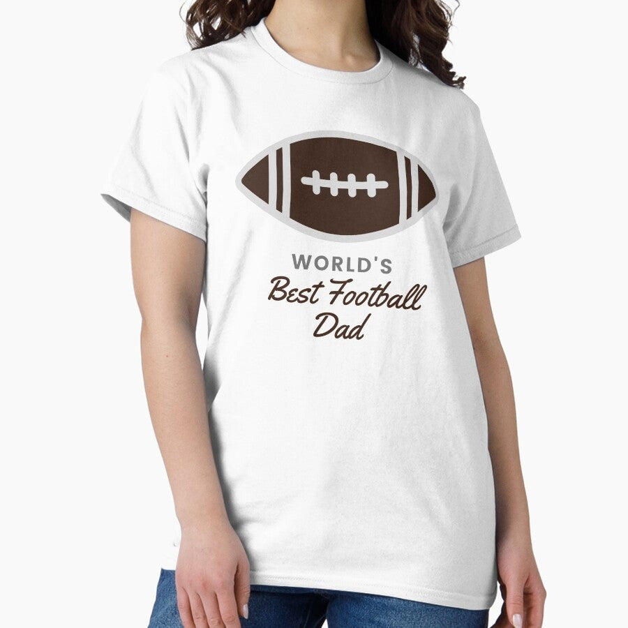 1980s Vintage American Football World's Best Football Dad Classic T-Shirt