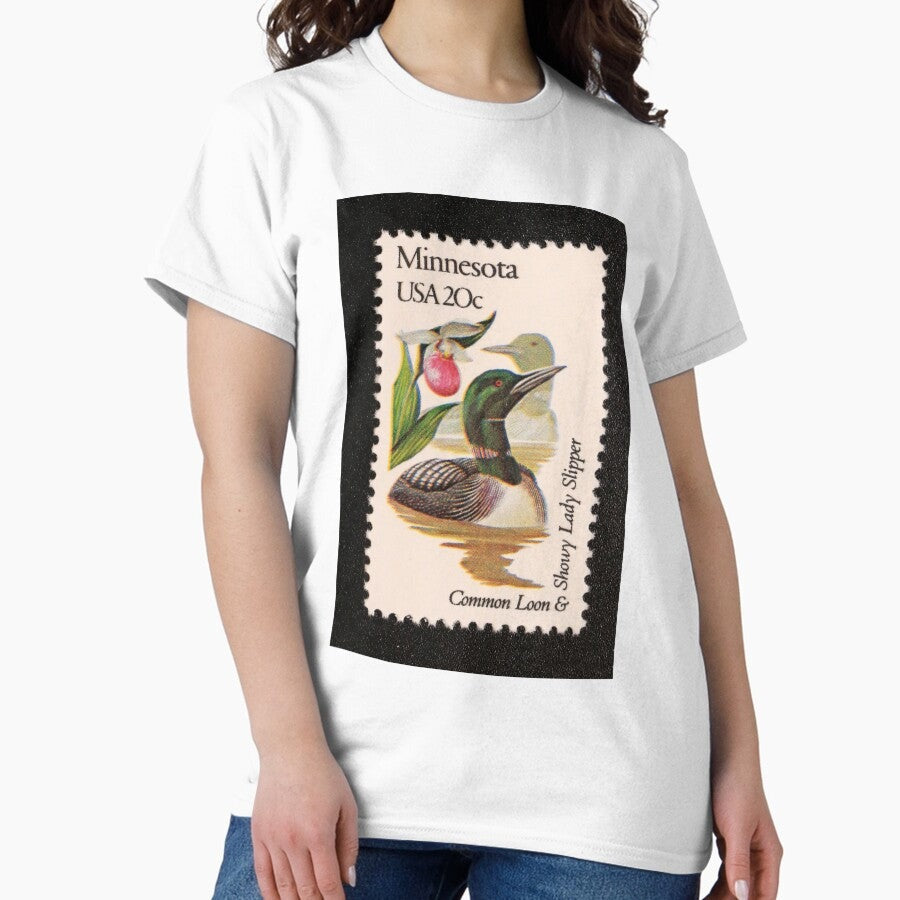 1982 20c Minnesota State Bird & Flower Postage Stamp Classic T-Shirt