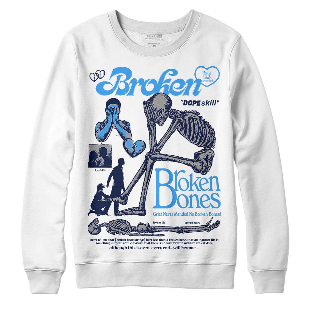 AJ Spizike White Obsidian DopeSkill Sweatshirt Broken Bones Graphic