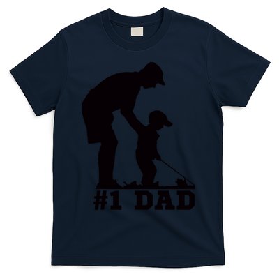 #1 Dad Golfing Golf Fathers Day Father Son Tee T-Shirt