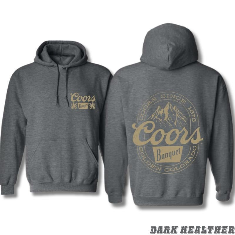 2 Sided The Coors Banquet Hoodie features a classic and rugged design, perfect for beer enthusiasts and outdoor adventurers, T-Shirt, Sweatshirt, Comf