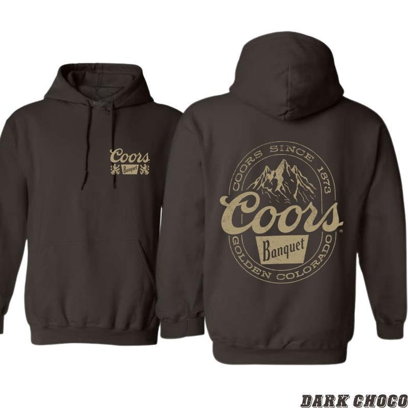 2 Sided The Coors Banquet Hoodie features a classic and rugged design, perfect for beer enthusiasts and outdoor adventurers, T-Shirt, Sweatshirt, Comf