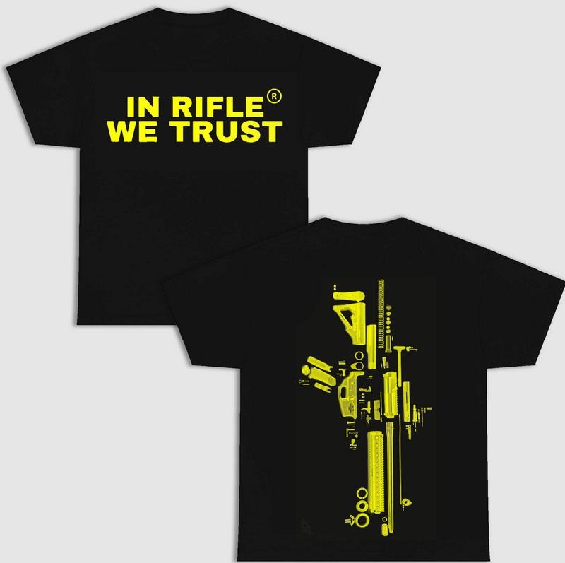 2 Sides In Rifle We Trust T-Shirt, S to 4XL, Black Version T-Shirt, Menswear