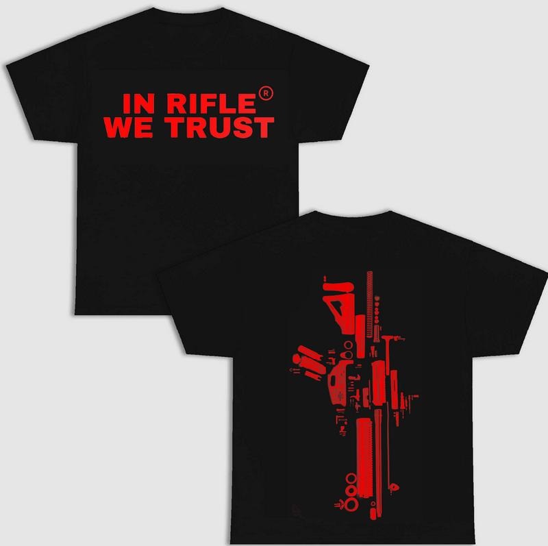 2 Sides In Rifle We Trust T-Shirt, S to 4XL, Black Version T-Shirt, Menswear