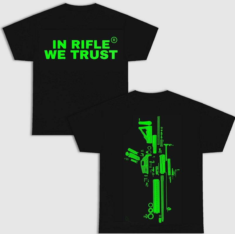2 Sides In Rifle We Trust T-Shirt, S to 4XL, Black Version T-Shirt, Menswear