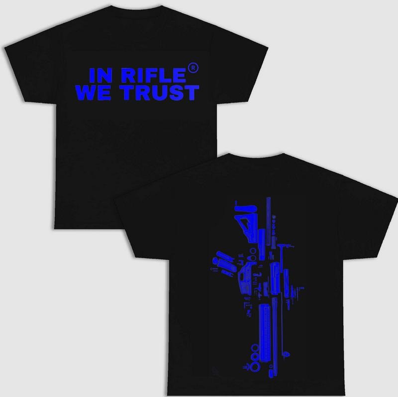2 Sides In Rifle We Trust T-Shirt, S to 4XL, Black Version T-Shirt, Menswear