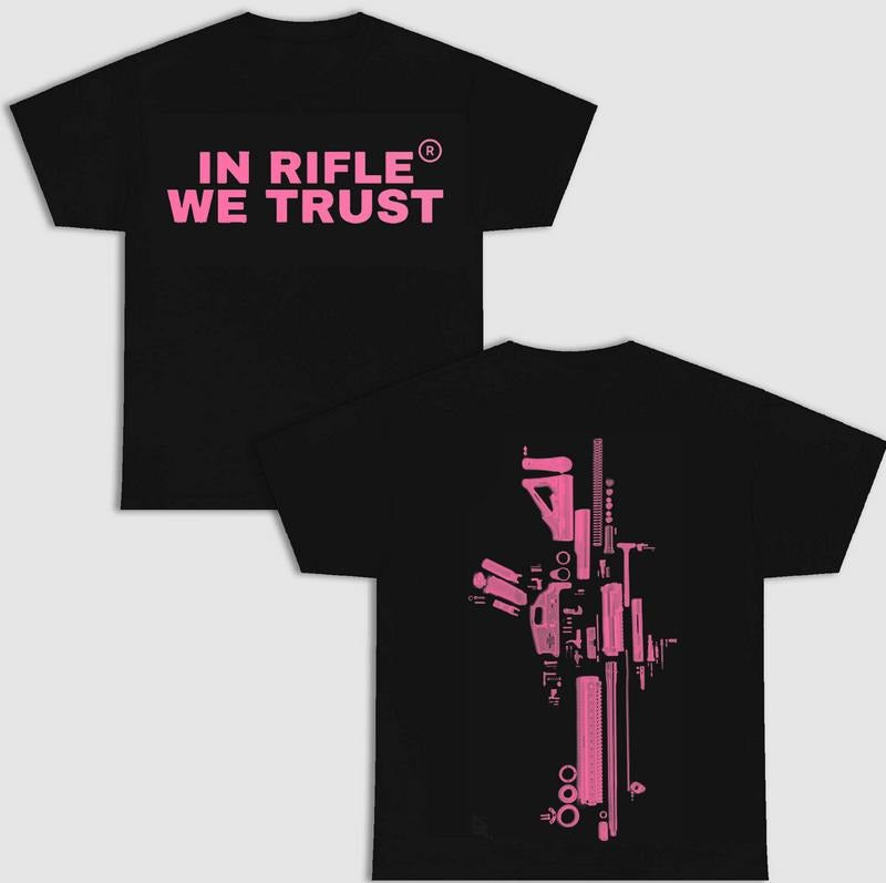 2 Sides In Rifle We Trust T-Shirt, S to 4XL, Black Version T-Shirt, Menswear