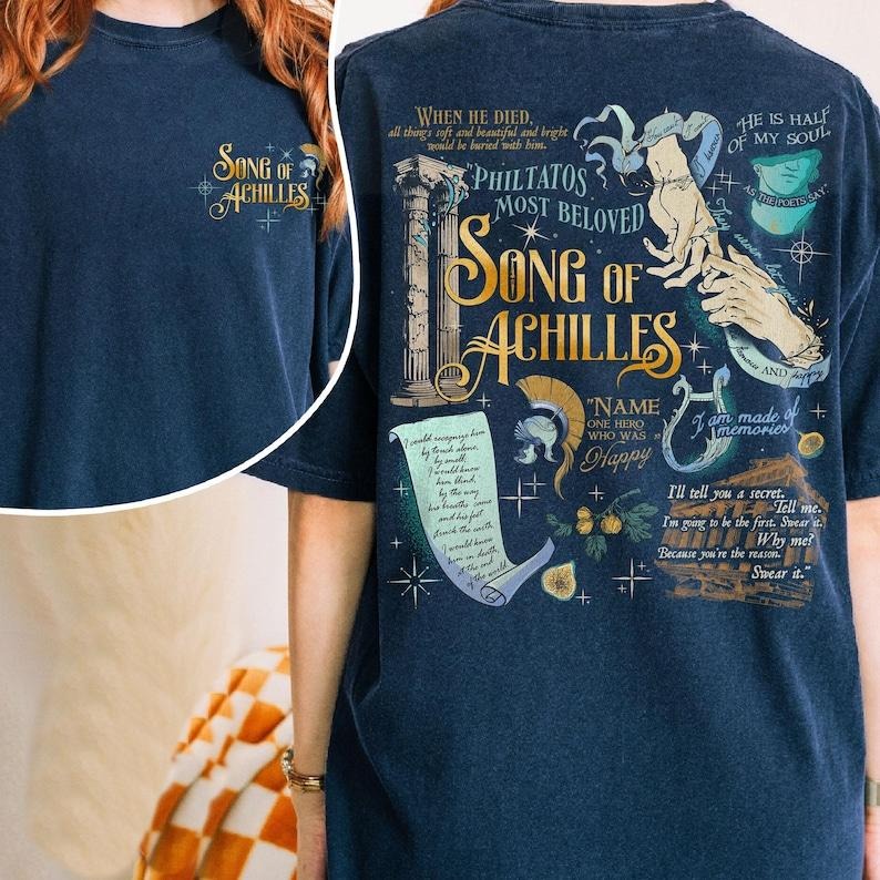 2 Slides, The Song Of Achilles T-Shirt, Booklover Gift, Greek Mythology Sweatshirt, Bookish Gift, Achilles Patroclus Shirt, Bookish Merch