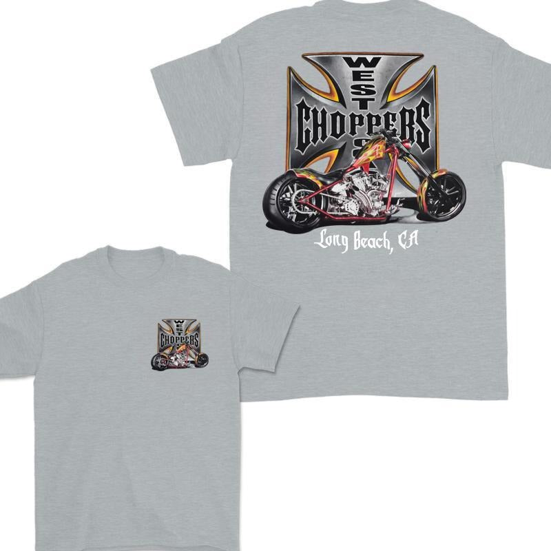 2000s West Coast Choppers 2 Sided T-Shirt, Long Beach CA Motorcycle T-shirt, Casual Women's Shirt, Men Clothing, Unisex Cotton Classic Menswear Tops