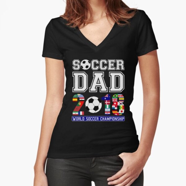2018 Soccer World Cup Fitted V-Neck T-Shirt