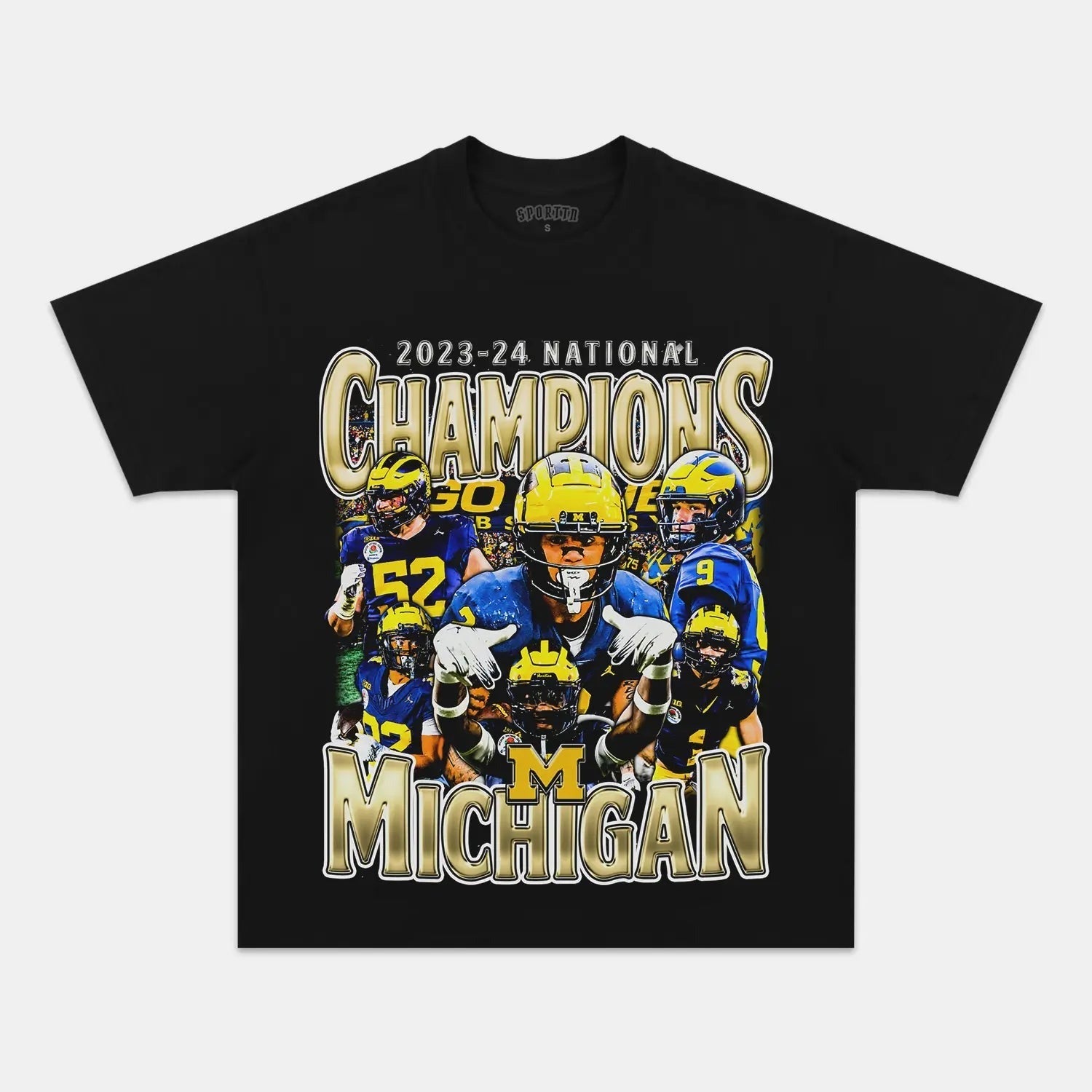 2023-24 NATIONAL CHAMPS - MICHIGAN V2 TEE Style004