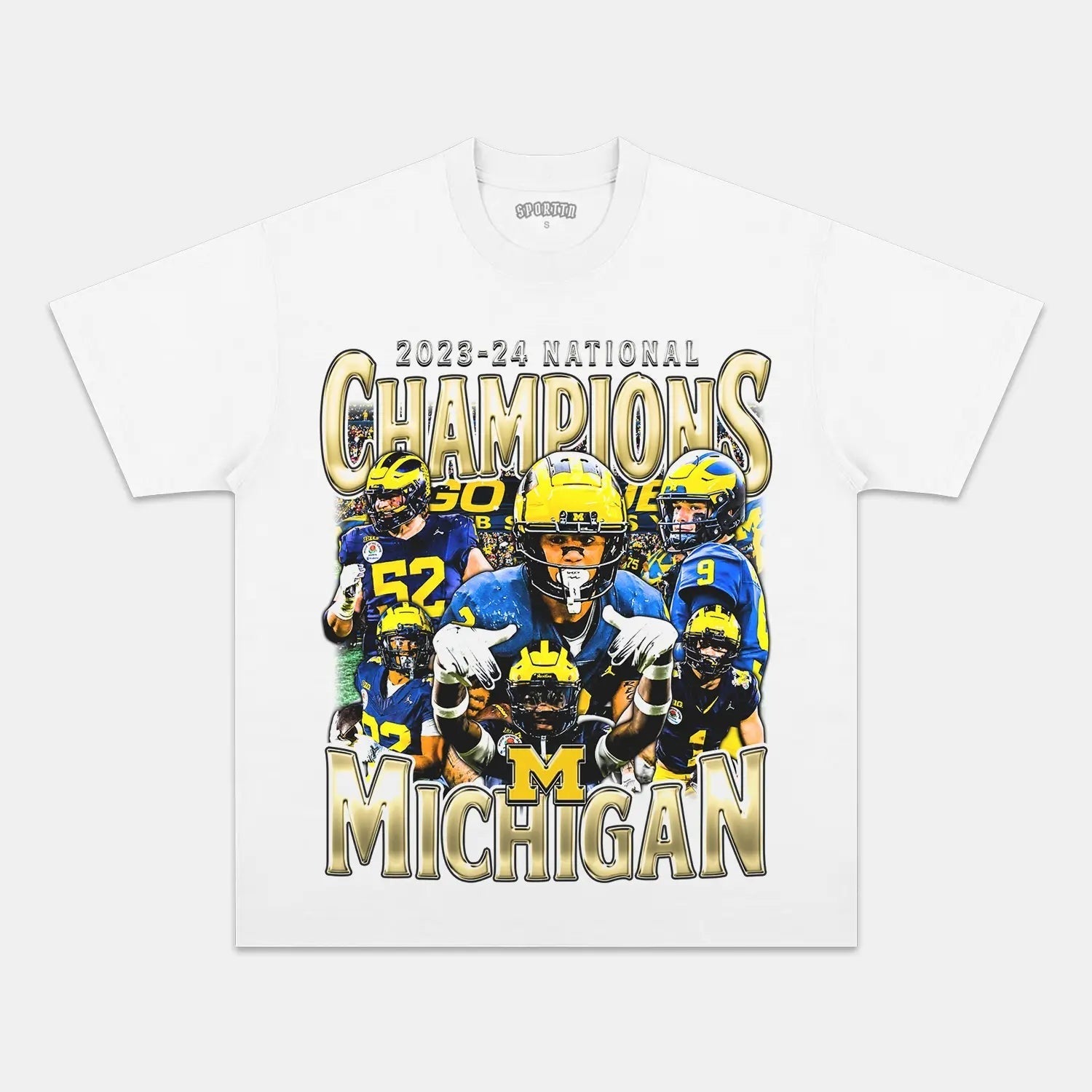 2023-24 NATIONAL CHAMPS - MICHIGAN V2 TEE Style004