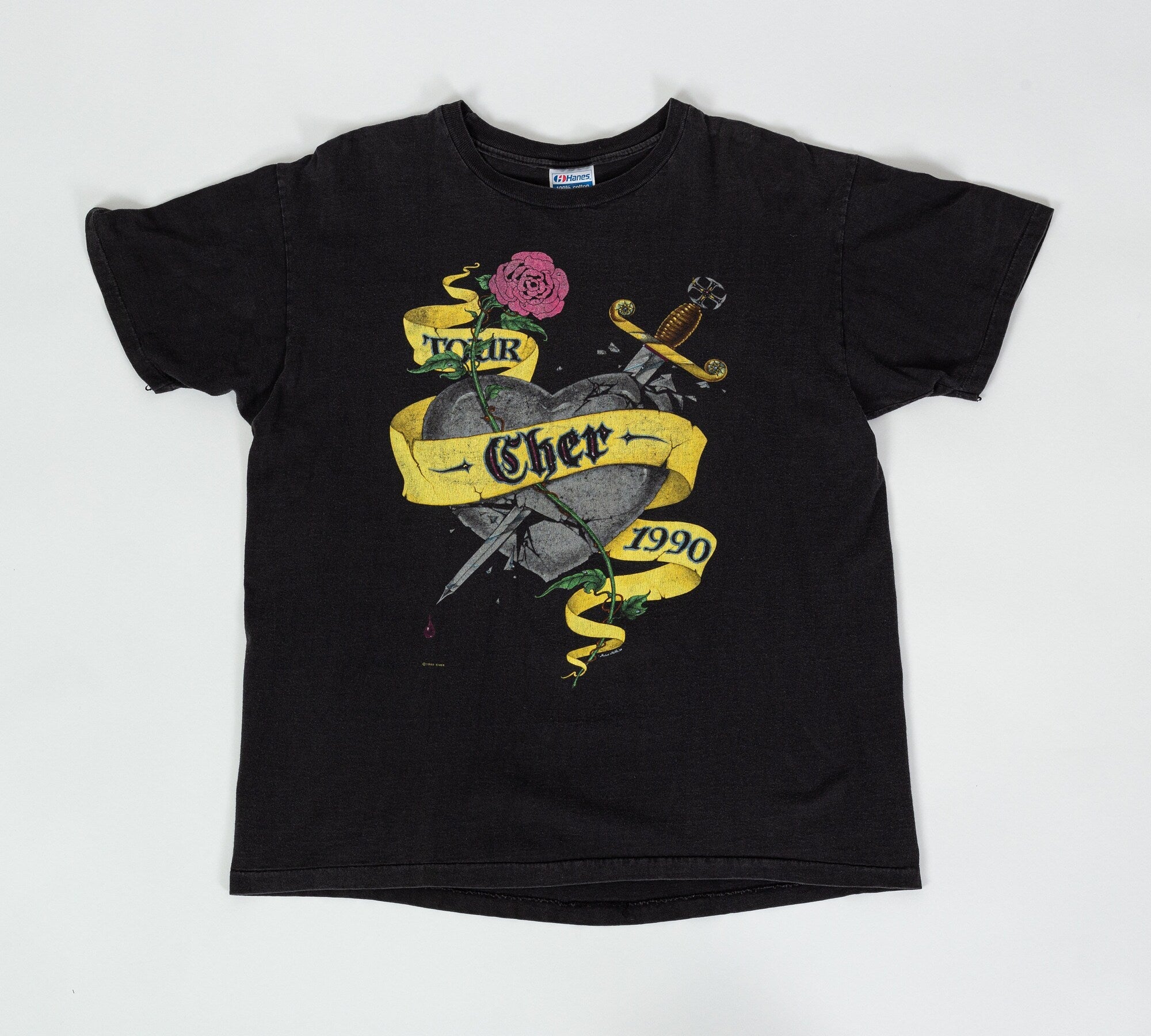Vintage 1990 Cher Heart Of Stone Tour T Shirt | 90s Tattoo Graphic Rare Music Concert Tee