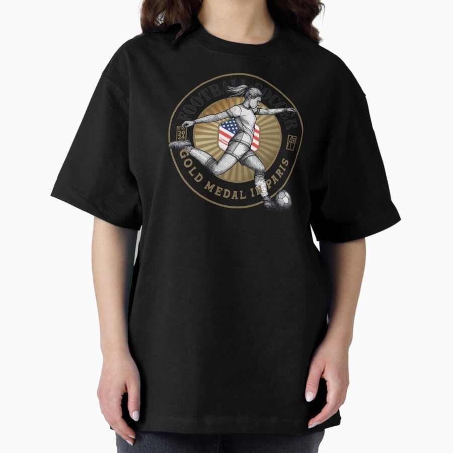 2024 - USA - FOOTBALL - SOCCER - GOLD MEDAL - PARIS - 2 Oversized T-Shirt
