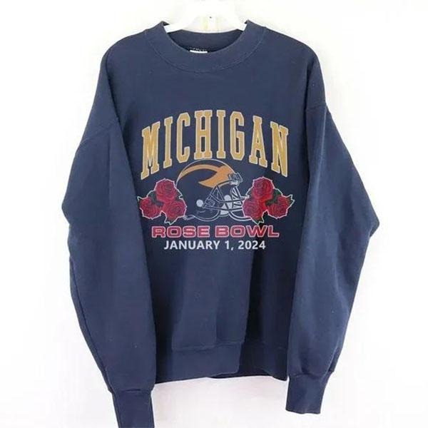 2024 University of Michigan Wolverines R0se B0wl Football Crewneck Sweatshirt Gift Fans
