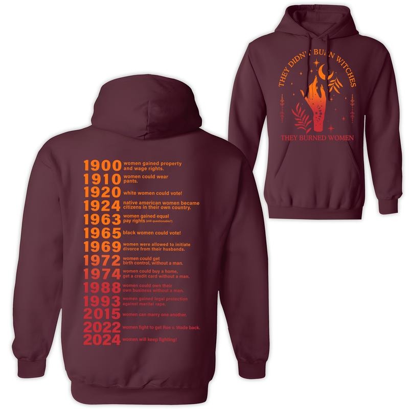 2024 Women Will Keep Fighting Hoodie, They Didn't Burn Witches They Burned Women Hoodie, Witchy Feminist Hoodie, Christmas Feminism Hoodie, Women's Rights Hoodie, Women's Witch Hoodie, Christmas Gift For Women
