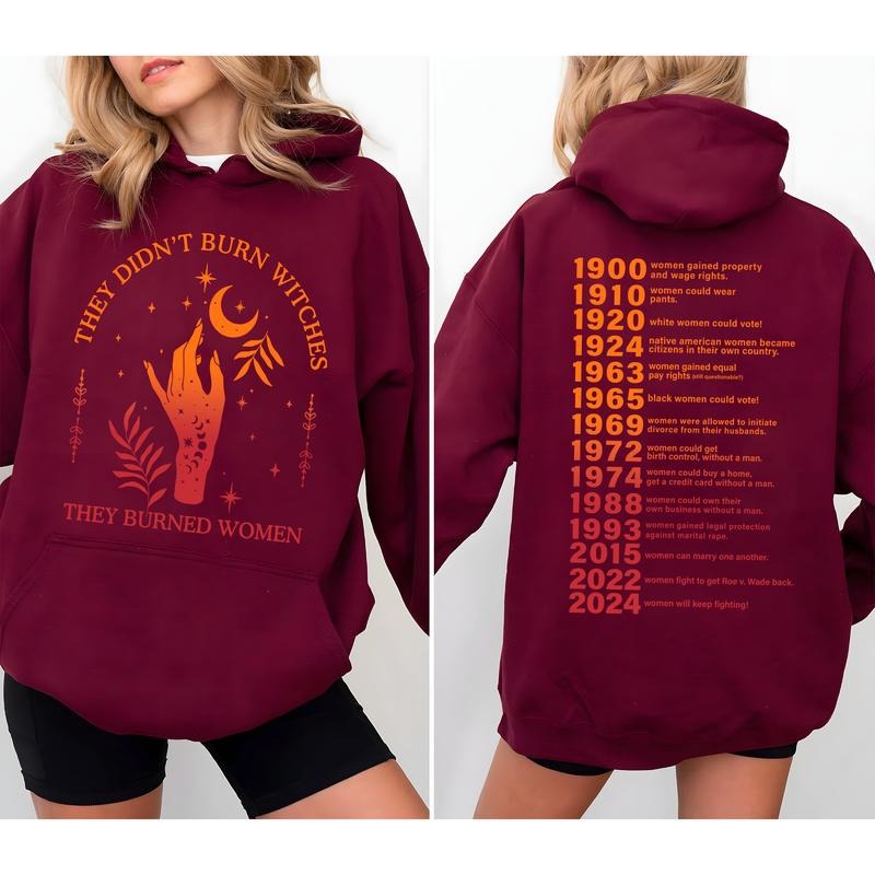 2024 Women Will Keep Fighting Hoodie, They Didn't Burn Witches They Burned Women Hoodie, Witchy Feminist Hoodie, Christmas Feminism Hoodie, Women's Rights Hoodie, Women's Witch Hoodie, Christmas Gift For Women