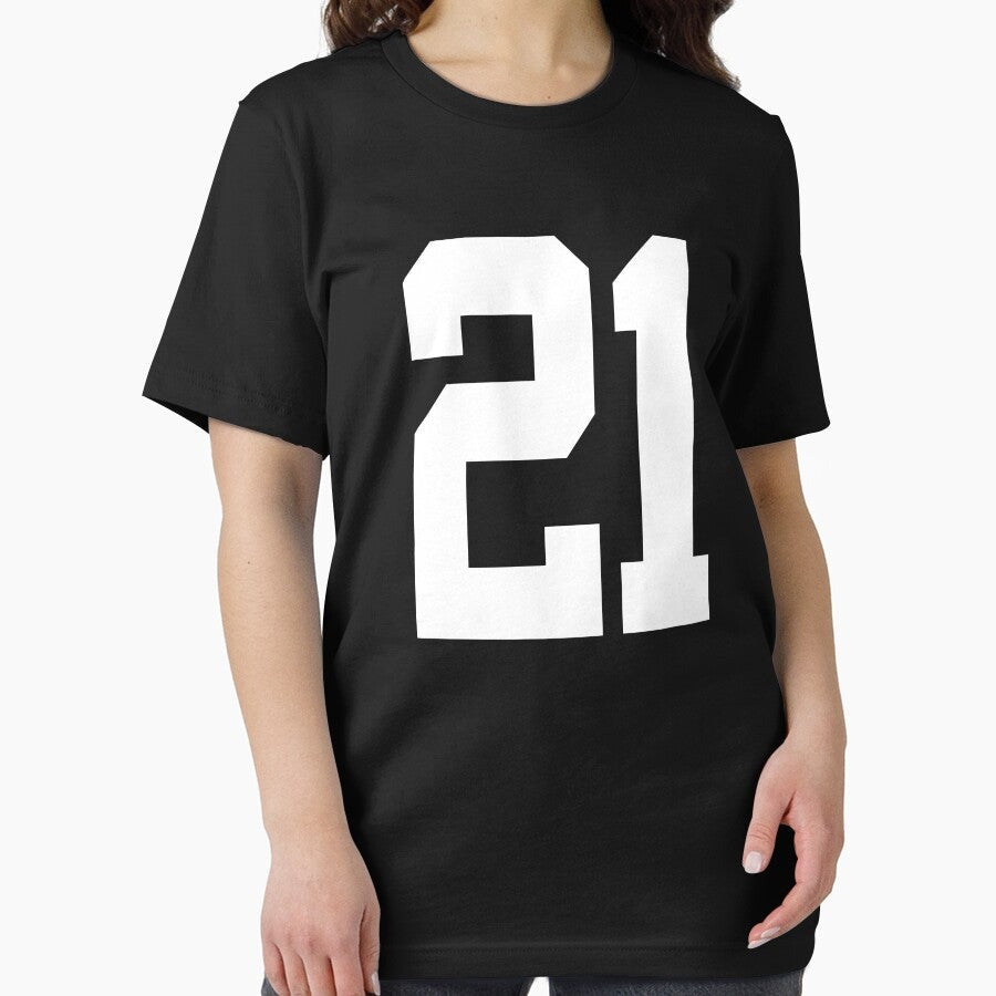 21 American Football Classic Vintage Sport Jersey Number in black number on white background for american football, baseball or basketball Essential T-Shirt